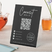 Signe De Table Connect With Us Social Media QR Code Business (In SItu)