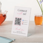 Signe De Table Connect With Us Social Media QR Code Business (In SItu)