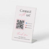 Signe De Table Connect With Us Social Media QR Code Business (Recto)
