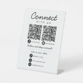 Signe De Table Connectez-vous à nous QR Code Social Media Suivez- (Recto)
