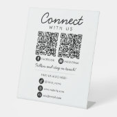 Signe De Table Connectez-vous à nous QR Code Social Media Suivez- (Recto)