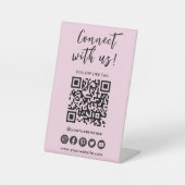 Signe De Table Connectez-vous aux médias sociaux américains Code  (Recto)