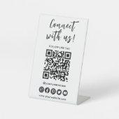 Signe De Table Connectez-vous aux médias sociaux américains Code  (Recto)