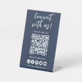 Signe De Table Connectez-vous aux médias sociaux américains Code  (Recto)