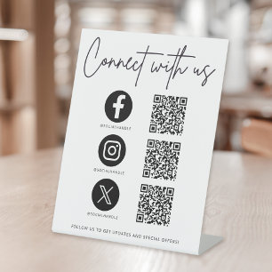 Signe De Table Connectez-Vous Aux Médias Sociaux Américains QR Co