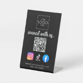 Signe De Table Connectez-vous aux médias sociaux modernes QR Code (Recto)