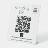 Signe De Table Connectez-vous avec nous Facebook QR code (Recto)