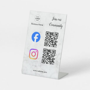Signe De Table connectez-vous avec nous instagram facebook médias