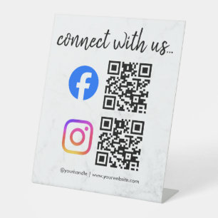 Signe De Table connectez-vous avec nous instagram facebook médias