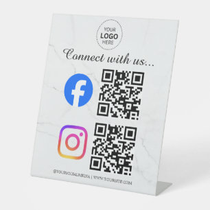 Signe De Table connectez-vous avec nous instagram facebook médias