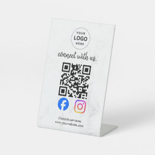 Signe De Table connectez-vous avec nous instagram facebook médias