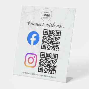 Signe De Table connectez-vous avec nous instagram facebook médias