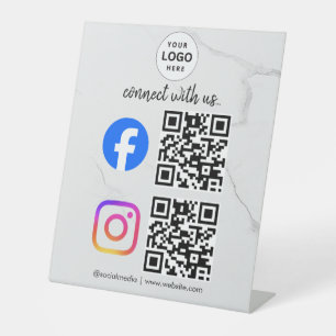 Signe De Table connectez-vous avec nous instagram facebook médias