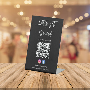 Signe De Table Connectez-vous avec nous Instagram Facebook Qr Cod