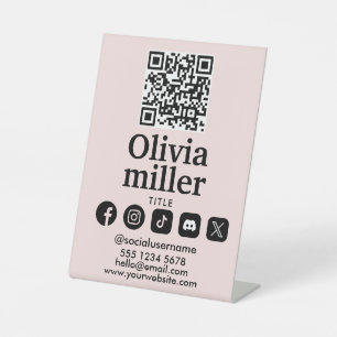 Signe De Table Connectez-vous avec nous Médias sociaux QR Code