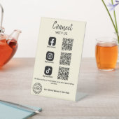 Signe De Table Connectez-vous avec nous Social Media Code QR (In SItu)