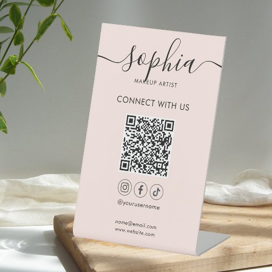 Signe De Table Connectez-vous avec nous Social Media Script