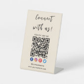 Signe De Table Connectez-Vous Avec Us Qr Code Social Media Branch (Recto)