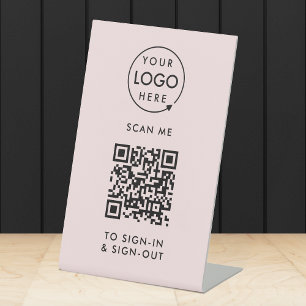 Signe De Table Connexion au code QR Réception des employés visi