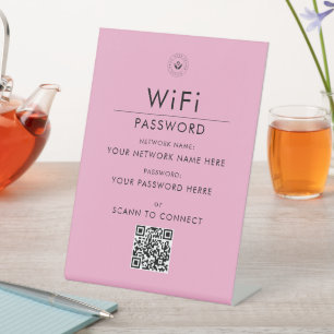 Signe De Table Connexion de code QR Wi-Fi personnalisé moderne av