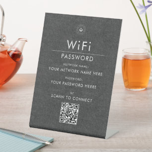 Signe De Table Connexion de code QR Wi-Fi personnalisé moderne av