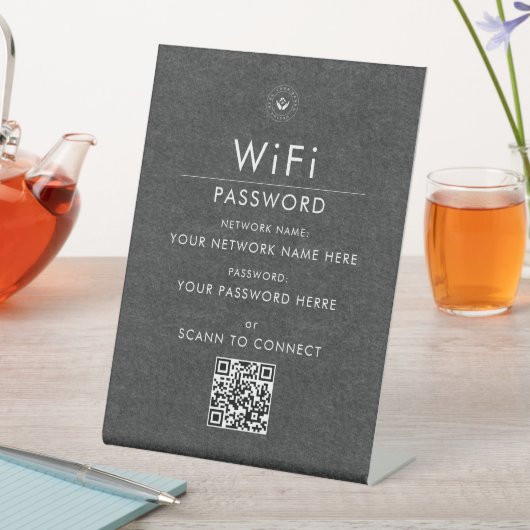Signe De Table Connexion de code QR Wi-Fi personnalisé moderne av (In SItu)