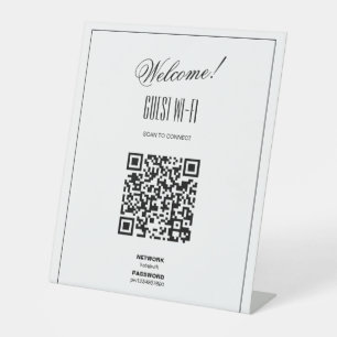 Signe De Table Connexion de code QR WiFi Entreprise moderne