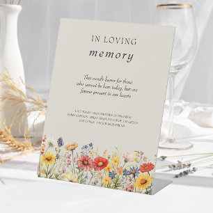 Signe De Table Connexion en mémoire d'amour Rustic Fleur sauvage 