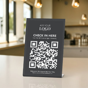 Signe De Table Connexion numérique par QR Code sans contact Logo
