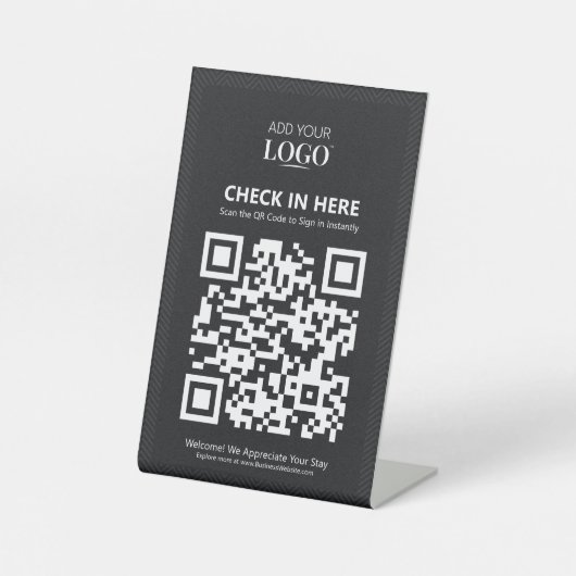 Signe De Table Connexion numérique par QR Code sans contact Logo  (Recto)