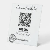 Signe De Table Connexion simple avec nous Code Qr Entreprise (Recto)