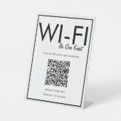 Signe De Table Connexion Wi-Fi blanc QR Code moderne (Recto)