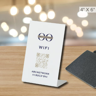Signe De Table Connexion Wi-Fi Code QR Logo personnalisé