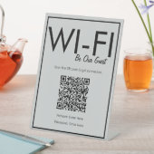 Signe De Table Connexion Wi-Fi Gris Moderne Code QR (In SItu)