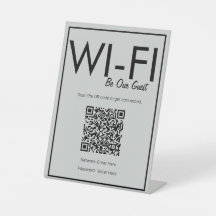 Connexion Wi-Fi Gris Moderne Code QR
