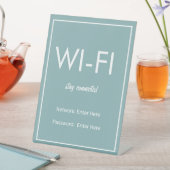 Signe De Table Connexion Wi-Fi Turquoise basique moderne (In SItu)