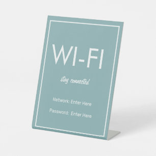 Signe De Table Connexion Wi-Fi Turquoise basique moderne