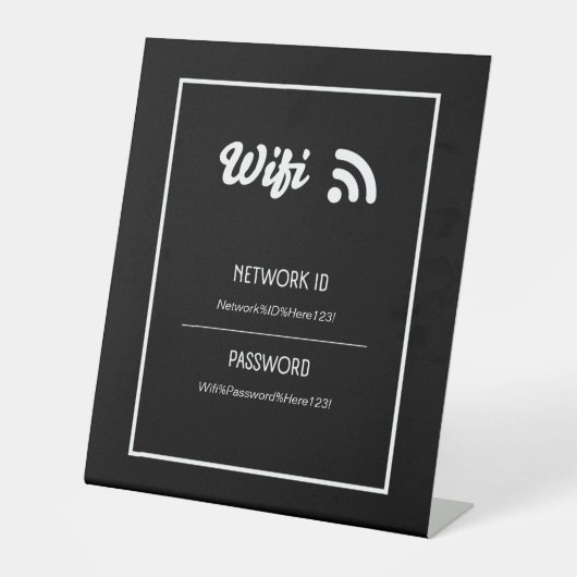 Signe De Table Connexion Wifi pour affaires ou AirBnB (Recto)