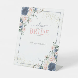 Signe De Table Conseil Dusty Blue Blush Pink Or À La Mariée