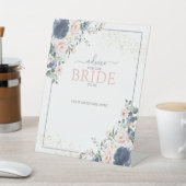 Signe De Table Conseil Dusty Blue Blush Pink Or À La Mariée (In SItu)