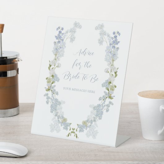 Signe De Table Conseil Élégant Douche Bleue Dusty À La Mariée (In SItu)