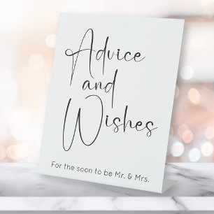 Signe De Table Conseil et souhaits de Wedding shower de script mo