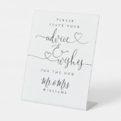 Signe De Table Conseil Et Souhaits Romantiques De Script Coeur (Recto)