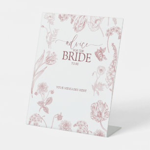 Signe De Table Conseil Floral Rose Dusty vintage À La Mariée