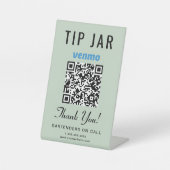 Signe De Table Conseil Jar Venmo QR Code Sage Green Tablett (Recto)
