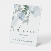 Signe De Table Conseil nuptial bleu et gris Mariage d'aquarelle (Recto)