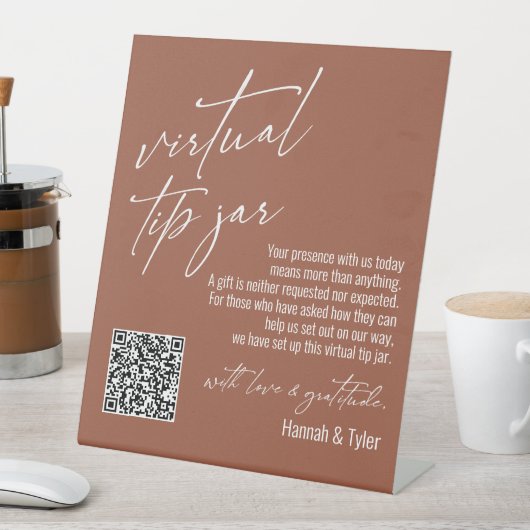 Signe De Table Conseil virtuel contemporain Jar QR Code Terracott (In SItu)