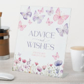 Signe De Table Conseils et souhaits Baby shower papillon Floral (In SItu)