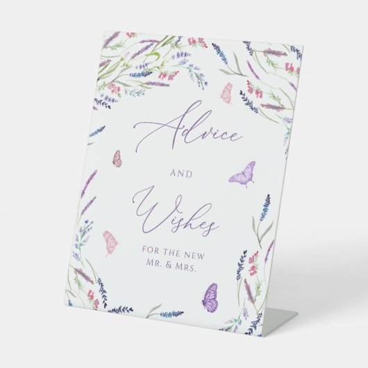 Signe De Table Conseils et souhaits de lavande aquarelle (Recto)