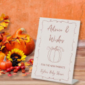 Signe De Table Conseils et voeux Automne Citrouille Baby shower A